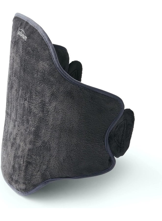 Sunbeam Heating Pad Wrap for Back Pain Relief with Auto Shut Off and Moist Heating Option, 23 x 15 Inches, Slate Grey - Image 1